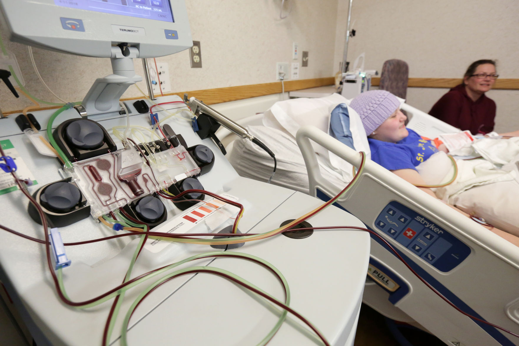 Makena's blood going through centrifuge